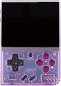 MIYOO Mini Plus Portable Retro Handheld Game Console MIYOO Mini+ 3.5 Inch IPS Screen Classic Video Game Console Linux System, Include 64GB TF Card Version Console（Purple Color）