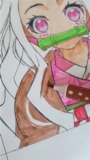 nezuko drawing 30 days 30 anime drawing challenge part 8#demonslayer