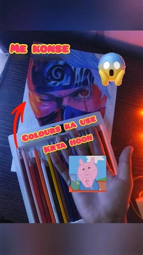 How Many Colours Did I Use In It 😱#shorts #art #drawing #kakashi #tutorialforbeginners