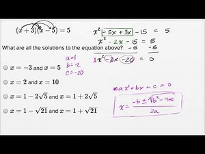 Solving Quadratic Equations: Harder Example Video Lecture | The Complete SAT Course - Class 10