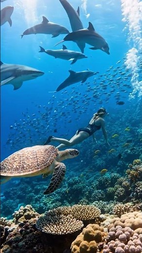 Into the Blue Ocean 🦈 Beautiful Sea Creatures in Ultra HD. #lostocean #oceancreatures #hungryshark