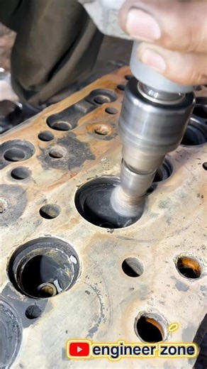 Dirty Cylinder Head to Perfect Finish 😱🔥 Valve Seat Restoration & Precision Machining #Shorts