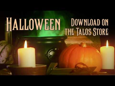 Halloween Stock Video - Cauldron & Pumpkin Clip 2
