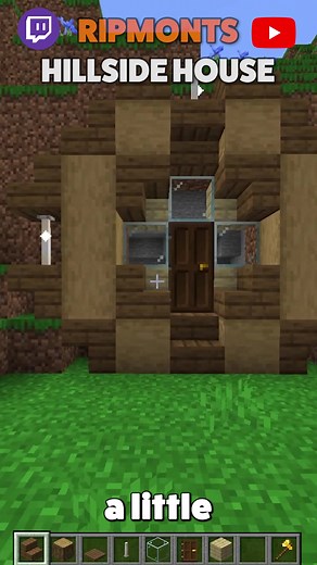 How to make a Hillside Base #minecraft #minecraftbuilding #tipsandtricks #fyp