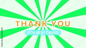 Thank you for watching Text animation with retro comic background, thank you for watching text animated with retro background.