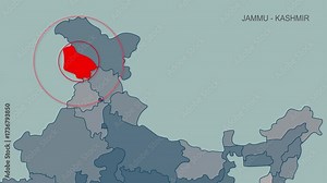 Jammu - Kashmir, India Animated Political Map | Professional State Geography Motion Graphic Video