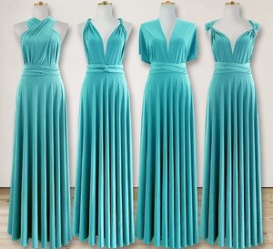 Aqua Blue Bridesmaid Dress, Aqua Infinity Dress, Prom Dress, Twist Dress, Convertible Dresses, Cocktail Dresses, Toga Dress - Etsy