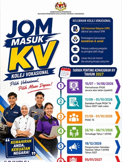 Permohonan KVNT 2027: Jom Masuk Kolej Vokasional Nibong Tebal