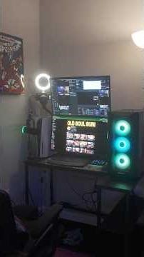 Dual Monitor Set Up. Whats your Setup? #oldsoulsuni #gaming #pcsetup #dualmonitorsetup #shorts #fyp