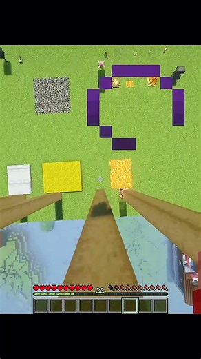 Hight test on bed haybale lava and ground #minecraft #gaming #haybale