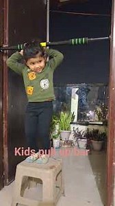 kids home work out pull up 💪 💪 #workout #kidsplay #pullups #pusup pusup