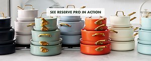 GreenPan 10-Piece Reserve Pro Cookware Set, Ceramic Nonstick, Oven Safe, Dishwasher Safe, Twilight