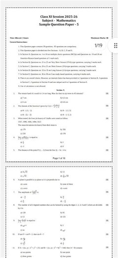 #5#samplepaperwithsolutions#class11thmaths