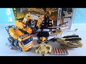 Unboxing Rc Car Mixer Truck,Rc Excavator,Rc Helicopter,Racing Drone & Jet Transformers Radio Control