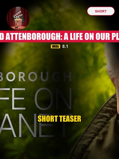 David Attenborough A Life on Our Planet Short Join me for a Cinema Explained review of 'David Attenborough: A Life on Our Planet', a Netflix original documentary that takes us on a journey through the life of Sir David Attenborough, exploring his work in wildlife conservation and the impact of human activity on the environment. #DavidAttenborough #ALifeonOurPlanet #MovieReview #FilmAnalysis #CinemaExplained #WildlifeConservation #Documentary #NetflixOriginal ⭐ IMDb Rating: 8.1/10 🔗 IMDb Link: h
