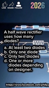 5.6K views · 76 reactions | A half-wave rectifier uses how many diodes? _____ 퐈❤️퐏퐄퐂 #electricalengineering #electrician #education #review | Philippine Electrical Code | Facebook