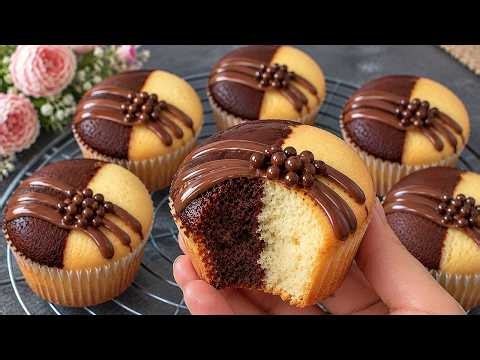 No Scale, Just 1 Egg! 😍 Two Flavors of Cupcakes in 5 Minutes