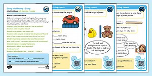 Year 1 Diving into Mastery: Step 2 Measure Length Using Objects Activity Cards