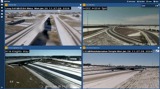 #LIVE: Live look at the road conditions across Central Texas following winter storm. 🚗 INFO: https://www.kwtx.com/2026/01/25/texas-dps-urges-drivers-stay-home-icy-roads-create-dangerous-conditions/ | KWTX News 10