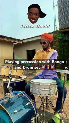 Playing percussion with Bongo and Drum set 🥁🪘🥁 #bongo #drums #percussion #youtube #subscribe