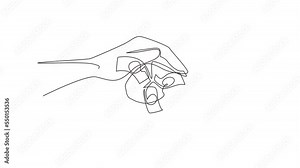 Self drawing animation of single line draw money tree growing up and planting on land. Money tree investment growth income interest saving economy. Continuous line draw. Full length animated