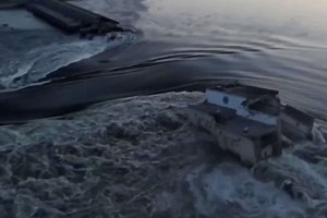 Les images de la destruction de l’important barrage de Nova Kakhovka