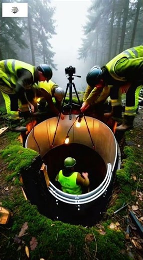 I Built a Secret Bunker Inside a Giant Tree Trunk #treehouse #construction