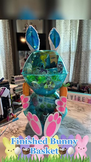 Dollar Tree Bowls Transformed into Easter Bunny Basket
