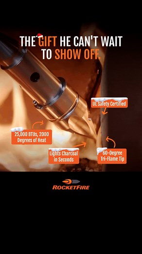 Get the ultimate gadget for the grillmaster or outdoorsman in your life – the RocketFire Torch!  The quick ignition, innovative design, and patented tri-flame tip make RocketFire the ultimate tool for lighting grills, smokers, and campfires... and the gift that will get you extra points this holiday  | RocketFire Torch | Facebook