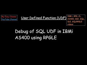 Debug of SQL UDF in IBM i AS400 using RPGLE