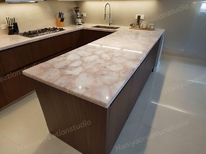 Pink Quartz Countertop and Kitchen Island – Stylish & Durable Kitchen Surface - Etsy