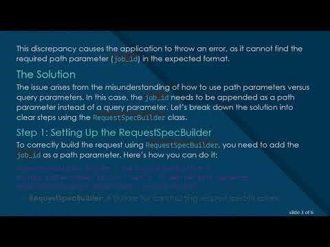 Creating a GET Request with RequestSpecBuilder in Java: A Guide to Fixing Path Parameter Errors