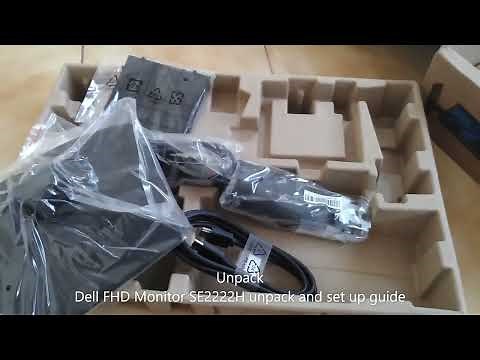 Dell FHD Monitor SE2222H unpack and set up guide || laptop stand