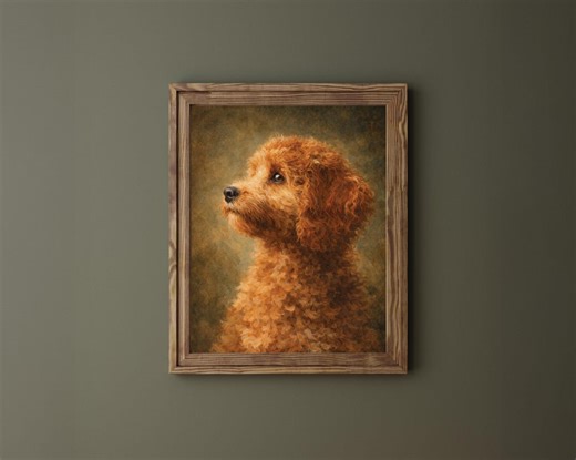 Cavapoo Dog Portrait Wall Art Printable | Cozy Pet Painting | Puppy Wall Decor | Dog Lover Gift | Digital Download - Etsy