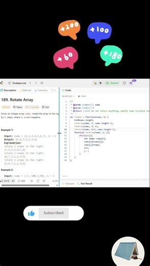 Day7: Leetcode:Rotate array #array #leetcode #dsa #coding #javascript #leetcode #ytshorts #youtube