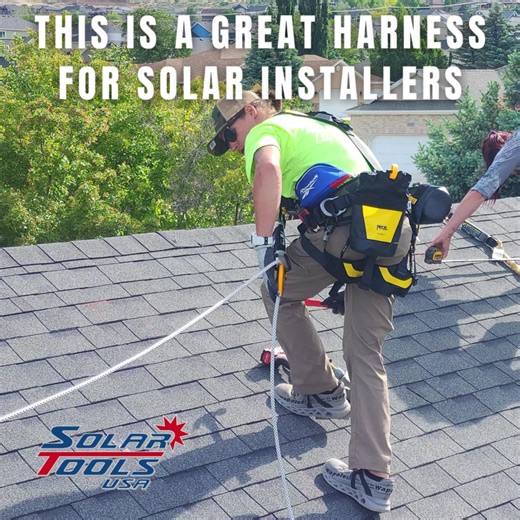 Rooftop solar installs present unique challenges when it comes to safety harnesses. That’s why we took the time to find one that meets the specific needs of solar installers. Top Winning Attributes: >Lightweight >Easy-to-reach dorsal ring >Effortless strap adjustments >No waist or back belt >Chest ring rated for fall arrest (within specific guidelines) When paired alongside the ASAP Fall Arrester Kit, it’s got everything you need to avoid an embarrassing fall or costly safety fine. Crafted by Pe