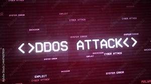ddos hacker attack Computer screen with hacking warning message Background 4K. Cyber crime concept. Computer system under attack. Data Breach, Malware, Cyber Attack, Hacking Concept Stock Video