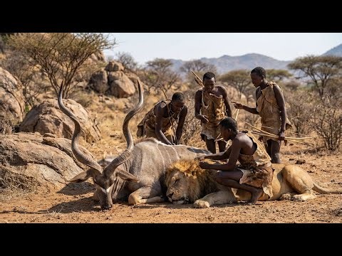 Hadzabe Tribe Hunting in the African Wilderness — Kudu, Lions, and Survival Against All Odds