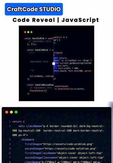 Code Receal Animation | JavaScript | CraftCode STUDIO #codinglife #htmlcss #computerscience #webdeveloper #learncoding