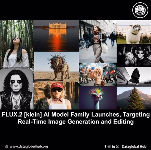 DataGlobal Hub on Instagram: "FLUX.2 [klein] AI Model Family Launches, Targeting Real-Time Image Generation and Editing The FLUX.2 [klein] family of AI models has been released, designed specifically for high-speed, interactive image generation and editing. Promoted as the project’s fastest models to date, they are engineered to deliver rapid results while running efficiently on consumer-grade graphics cards. A key feature highlighted is the unification of text-to-image generation, image editing