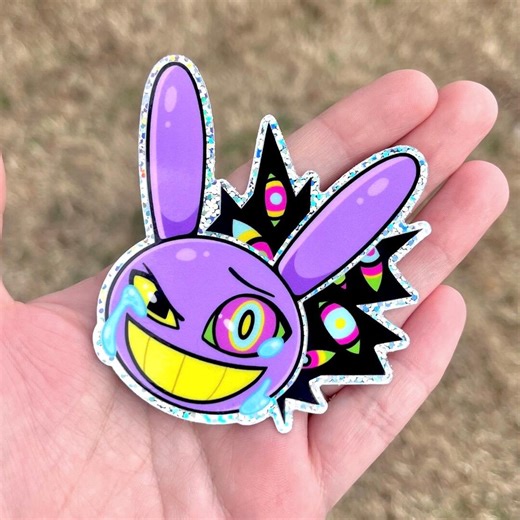 Digital Circus Jax Abstraction Sticker | the Amazing Digital Circus Jax | TADC Glitter Abstract Decal - Etsy