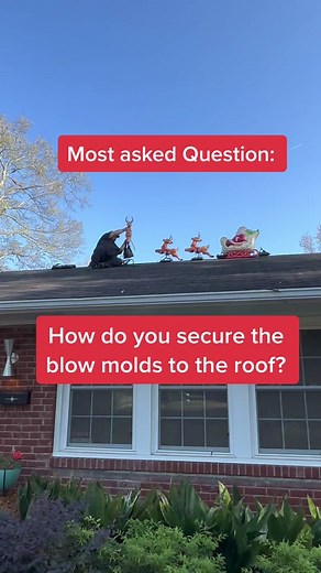 Securing Blow Molds to the Roof: A Vintage Christmas Decorating Guide