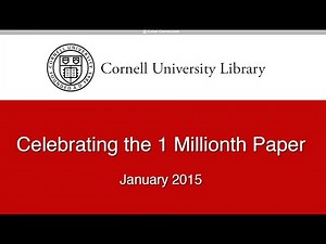 Celebrating arXiv's 1 millionth paper, January 2015