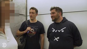 2.8K views · 89 reactions | Dan Soder & Big Jay Oakerson learn about the legendary elevator incident in the @siriusxm building. #cracklecrackle | The Bonfire SXM | Facebook