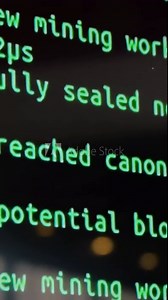 Screen with software developer code. Screen with crypto code, green digitals. Code bitcoin on the monitor screen