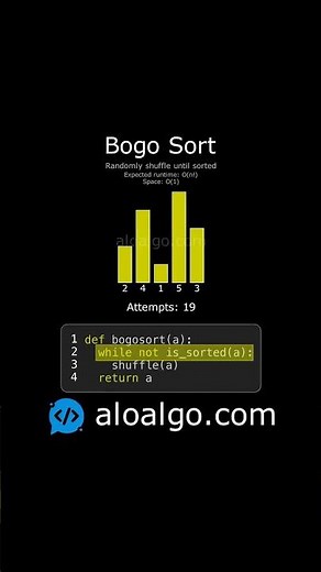 🎲📊 Bogosort Explained Visually (aka Sorting by Pure Chaos)