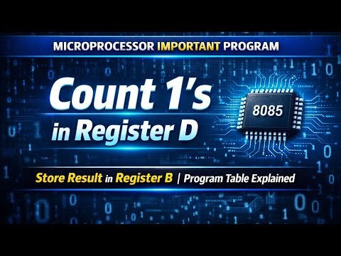 Counting Number of 1’s in Register D | Microprocessor Program Table Explained | Easy Tech Learning