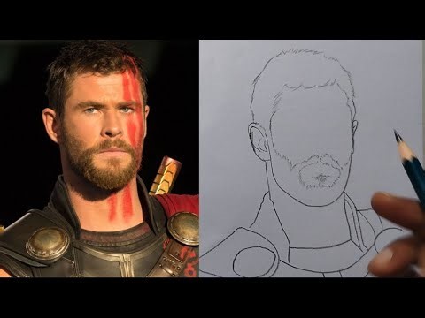 How to Draw Thor / Thor Easy Face outline Drawing