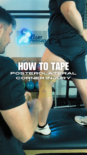 How to Strap a knee for a posterolateral corner injury Here we are using: - 38mm Rigid or Zinc Oxide Tape - 75mm Hand Tearable EAB The Posterolateral Corner (PLC) is a group of structures including: - Posterolateral meniscus - popliteal Tendon - popliteofibular ligament - biceps Femoris tendon - lateral collateral Ligament (LCL) - fibular head - peroneal nerve - lateral head of Gastrocnemius #theclubphysio #physio #injuryprevention #strapping #strappingtape #sportstaping #sporttape #kneepain #kn