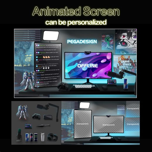 Customizable Stream Screen | Green Screen Scenes | Game Room Twitch Animated | Starting Screen | Rain Cozy Overlay | Vtuber Background - Etsy